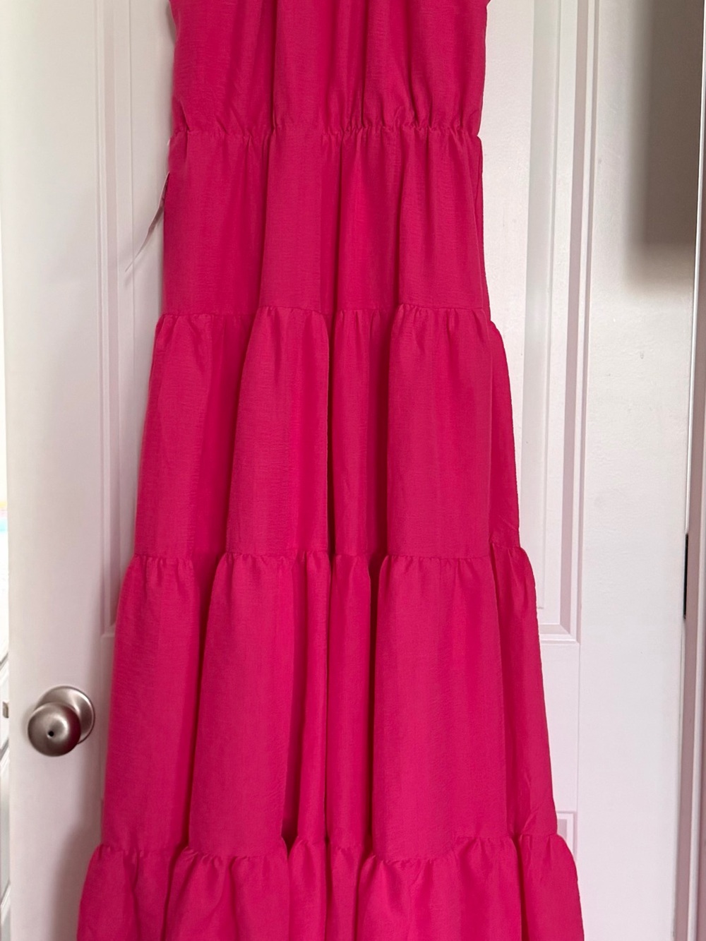 Tiered Hot Pink Maxi Dress